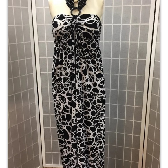 Just Love,dress,maxi,black/white,decorated,SizeM.: - Picture 2 of 11